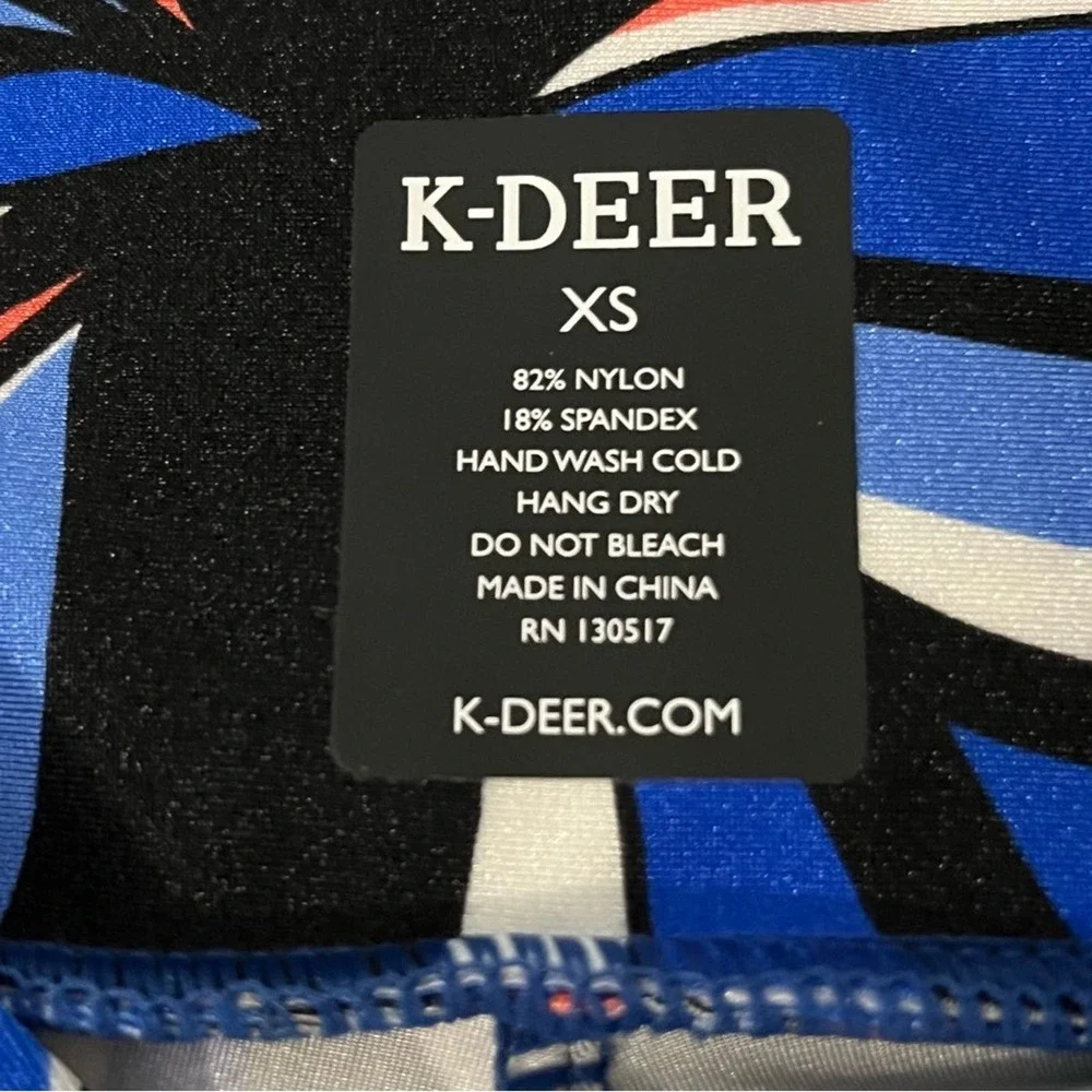 K-DEER Pocket Skort Superset XS NWT Abstract Geo Athletic Skirt Shorts Bright - Picture 3 of 6